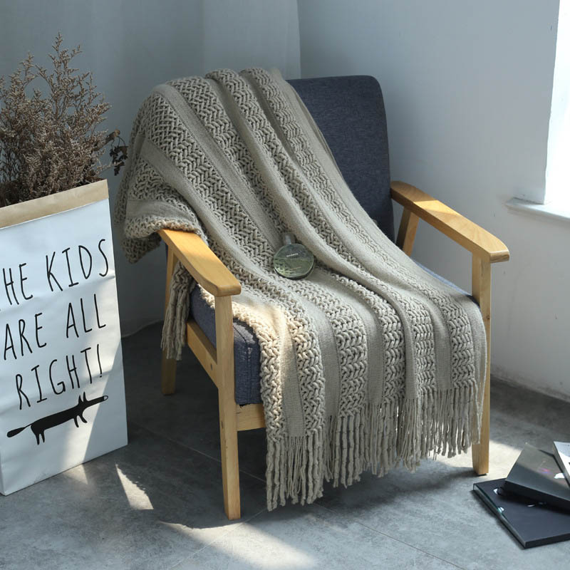 Nordic Knitted Throw Thread Sofa Blanket Home Decor