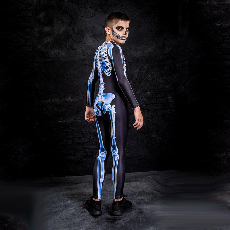 Halloween Party Skull Skeleton Costumes Kids Child Scary Monster Demon Devil