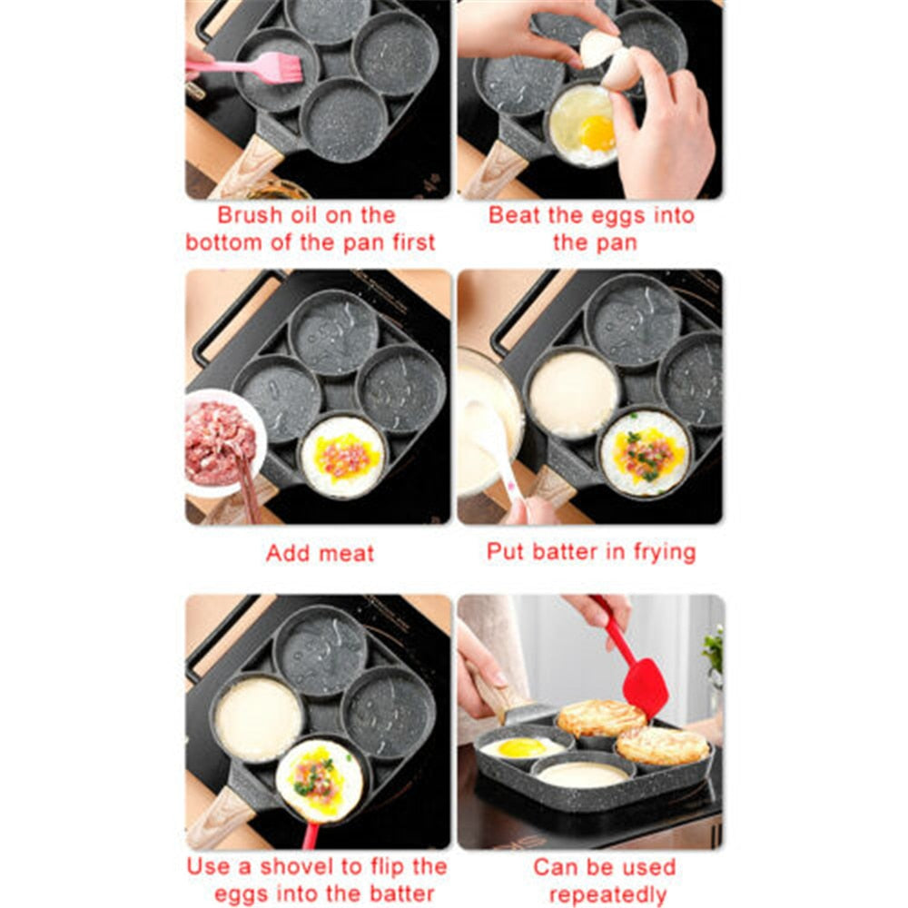Four-hole Frying Pot Pan Non-stick