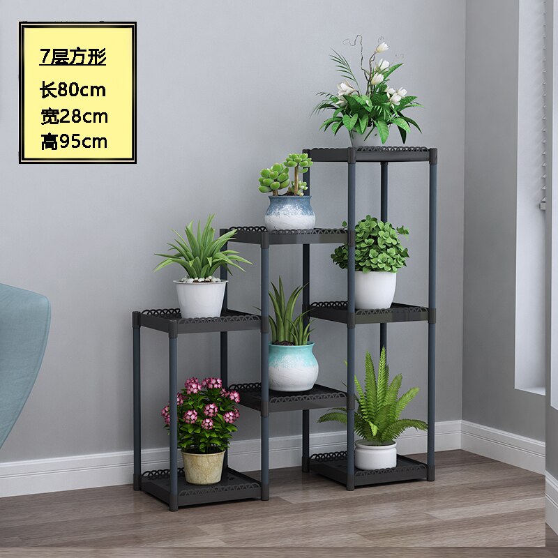 Flower Shelf Indoor Balcony Stand Plastic Frame Rack