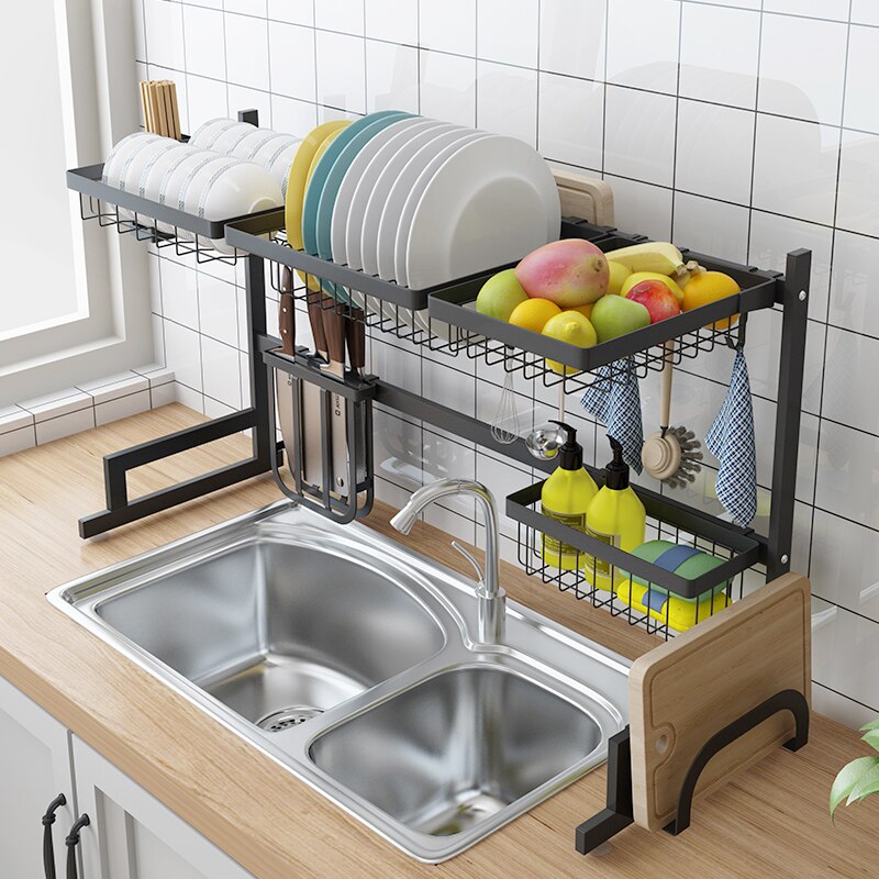 Stainless Steel Sink Drain Rack Kitchen Shelf Dish Rack