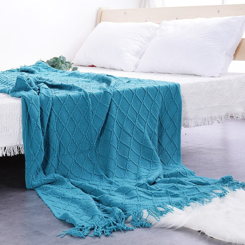 Nordic Knitted Throw Thread Sofa Blanket Home Decor