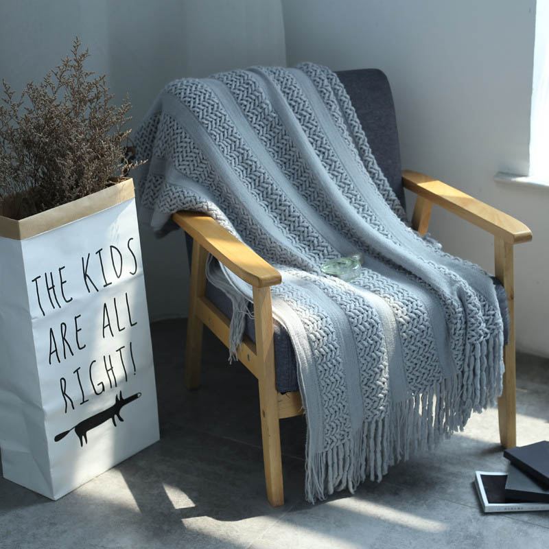 Nordic Knitted Throw Thread Sofa Blanket Home Decor