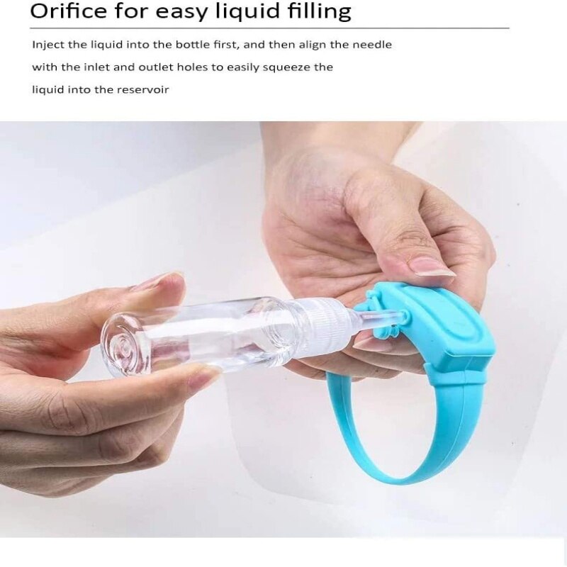 Portable Hand Sanitizer Dispensing Silicone Wearable Dispenser Pump Wrist Band