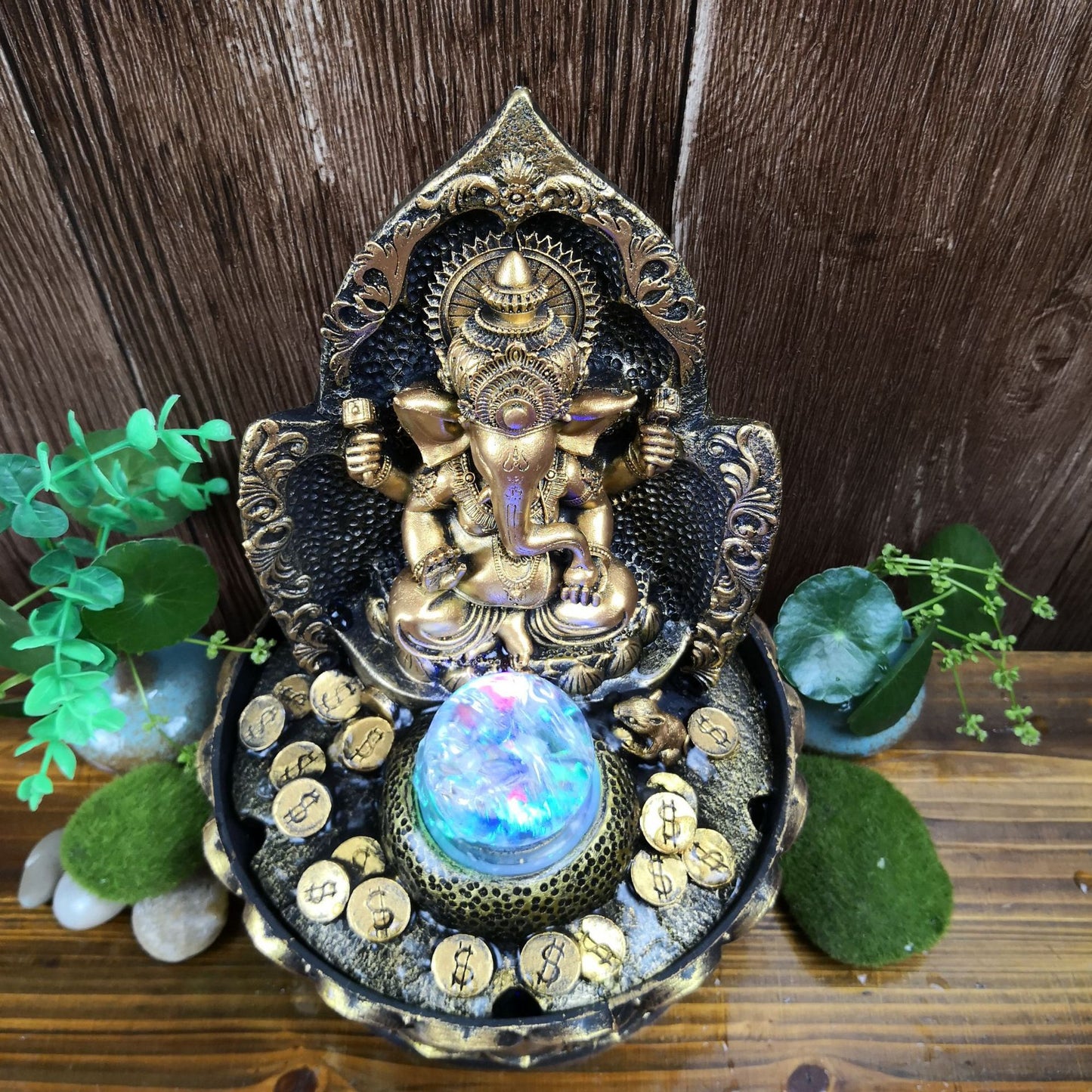 Ganesha Statue Elephant Hindu God Idol Water Fountain