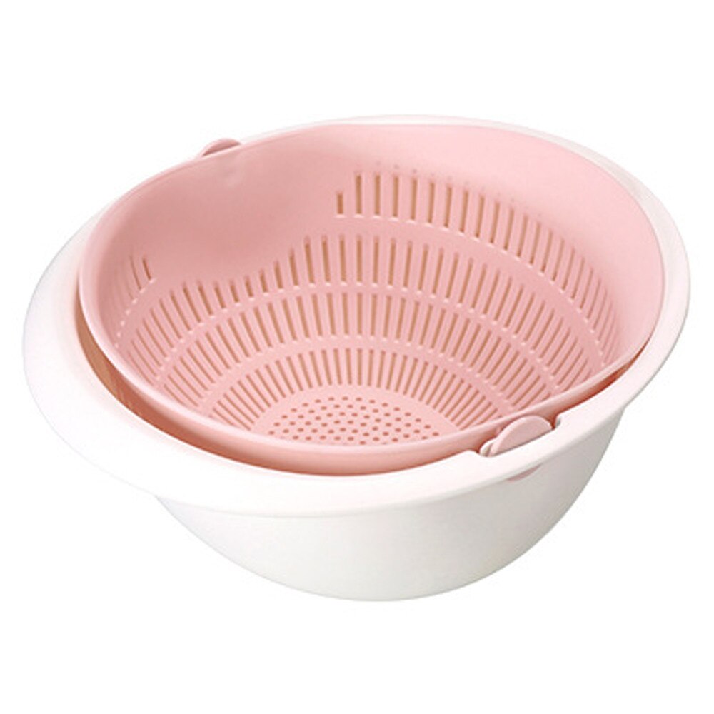 Pack of 2 Double Drain Basket Bowl Strainer