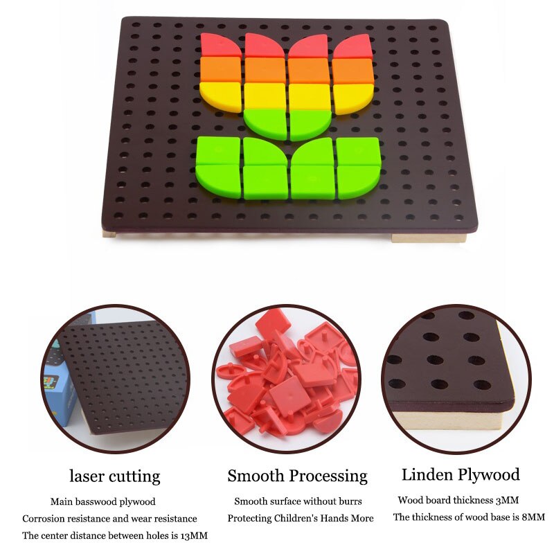 Mideer Puzzle Children Toys Geometric Shape Mosaic Puzzle ABS Educational
