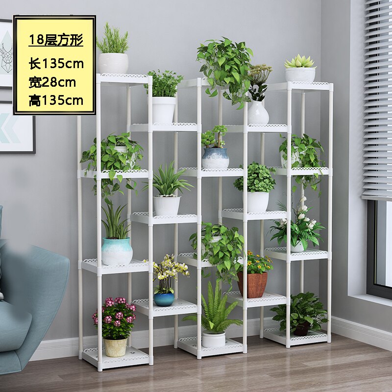 Flower Shelf Indoor Balcony Stand Plastic Frame Rack