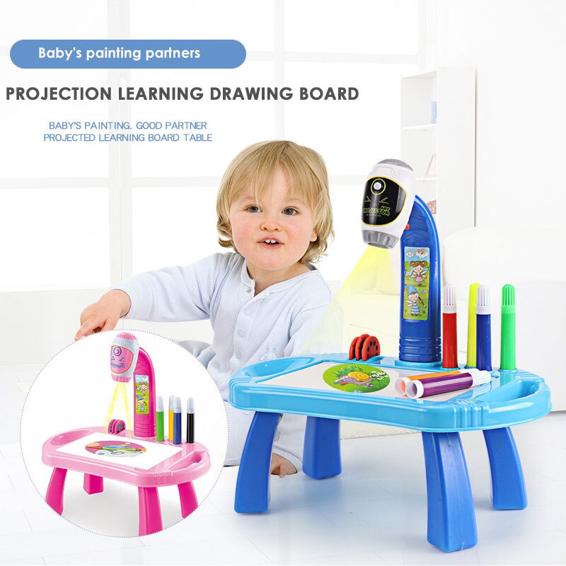 Children Smart Projector Desk With Light Brush Learning Painting Machine  Children Early Educational Toys Kids Drawing Toys - AliExpress