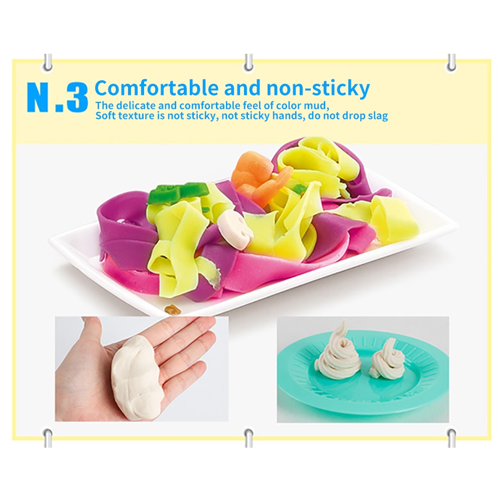 Kids DIY Color Play Dough Model Animal Cake Fruit Tools