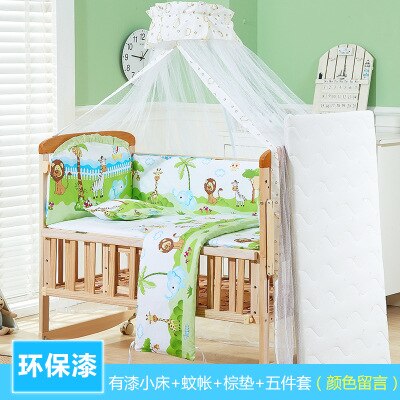 Solid Wood Crib Paint-Free Baby Bed Bassinet