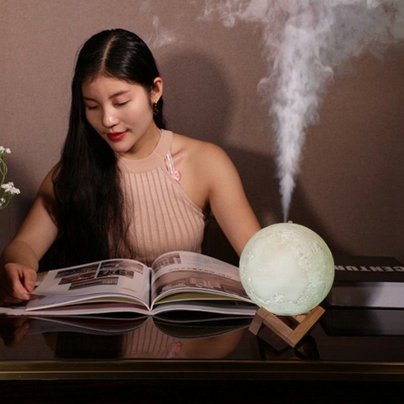 Aroma Air Humidifier With 3D Moon Lamp Light Essential Oil Air Diffuser Mist