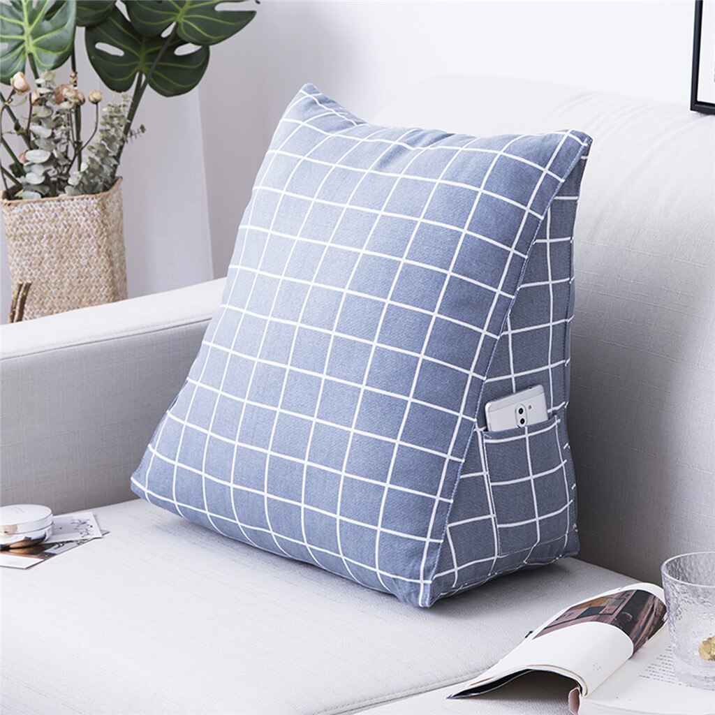 Pack of 2 Cotton Wedge Pillows - Canvas Pillow Cushion - mishiKart