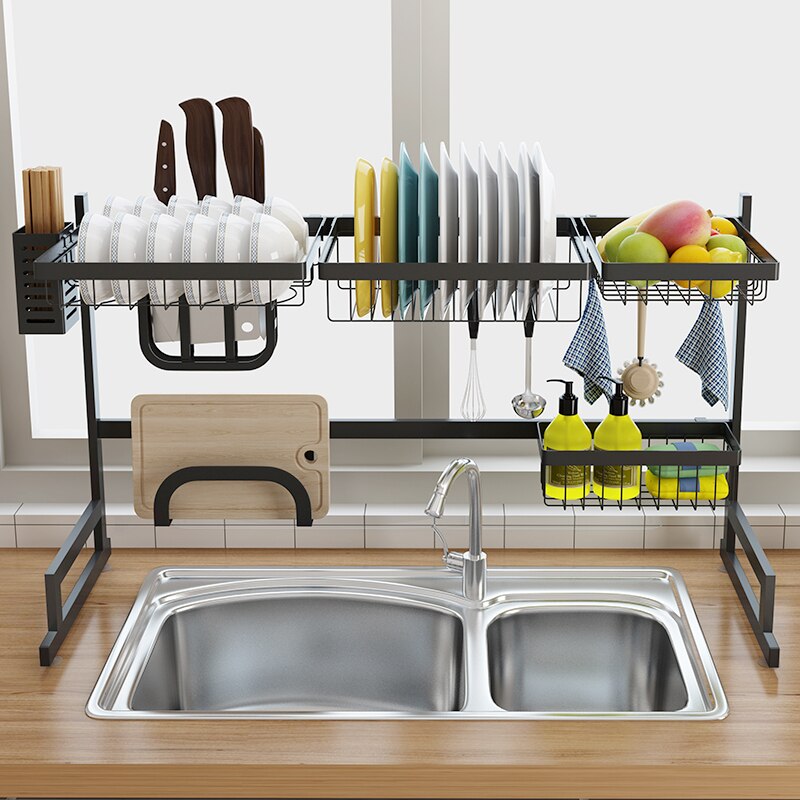 Stainless Steel Sink Drain Rack Kitchen Shelf Dish Rack