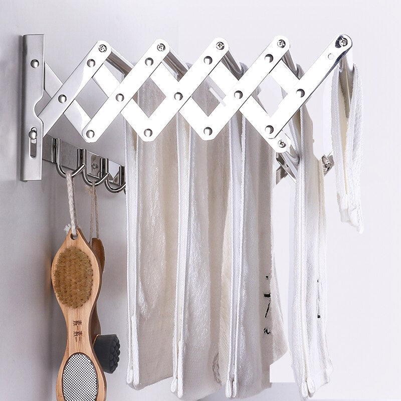 Folding Towel Rack Stainless Steel Wall Mount Drying Rack