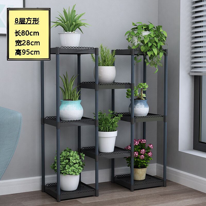 Flower Shelf Indoor Balcony Stand Plastic Frame Rack