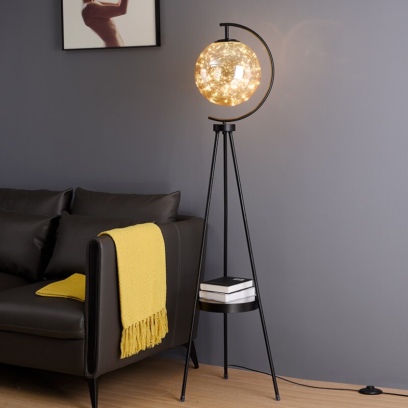 Floor Lamp for Living Room with Glass Ball