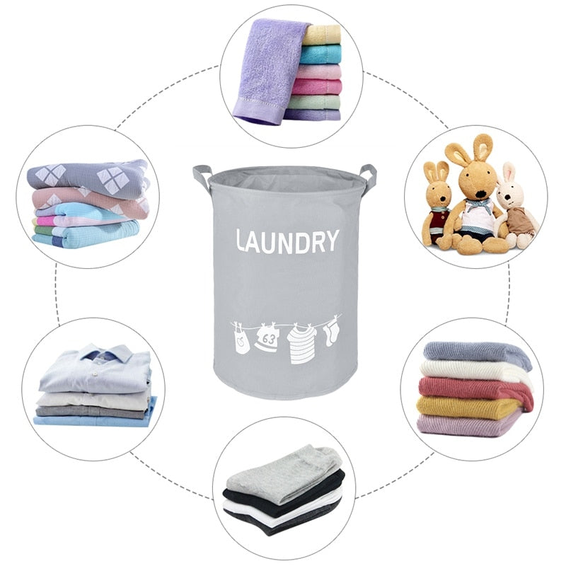 Folding Laundry Basket Storage Bucket Organizer