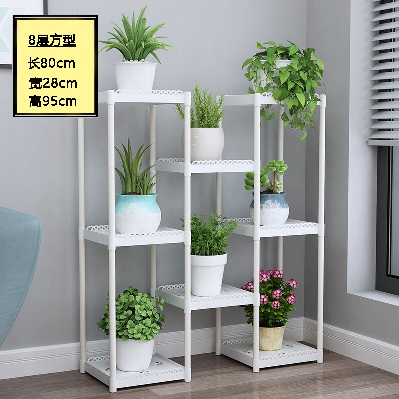 Flower Shelf Indoor Balcony Stand Plastic Frame Rack