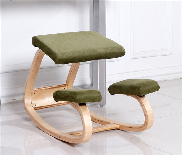 Ergonomic Kneeling Chair Stool Rocking Wooden