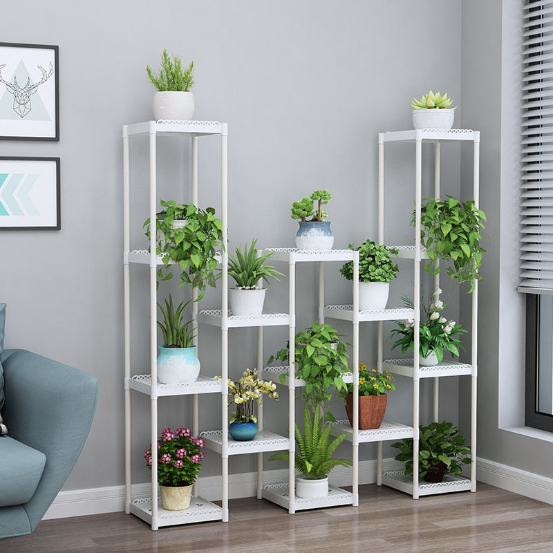 Flower Shelf Indoor Balcony Stand Plastic Frame Rack