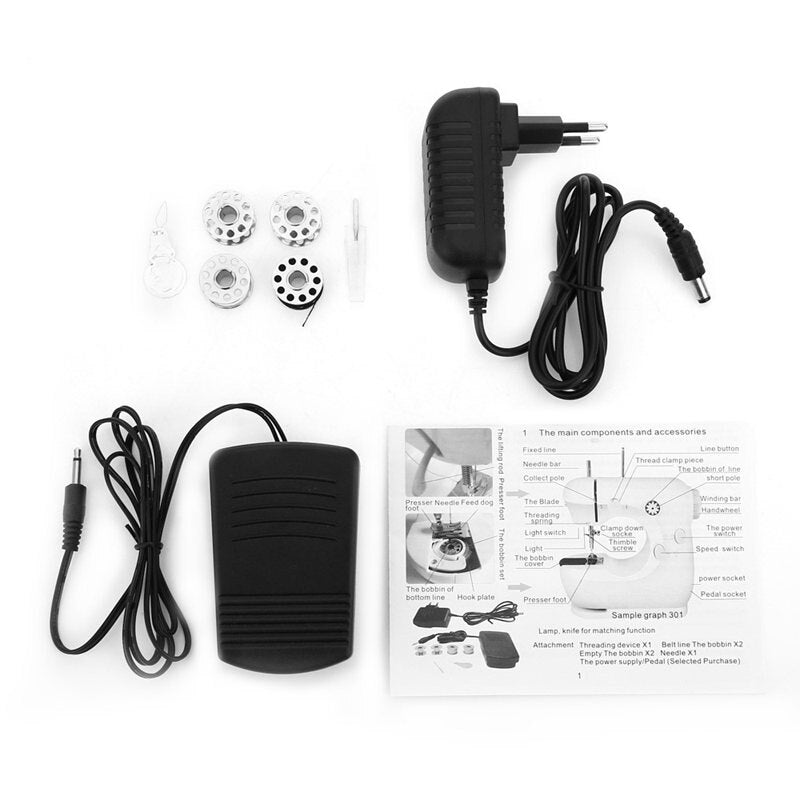 Mini Electric Portable Sewing Machine Dual Speed Adjustment With Light Foot AC220V