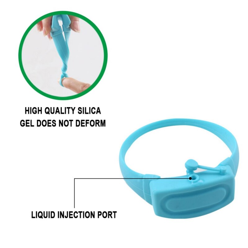 Portable Hand Sanitizer Dispensing Silicone Wearable Dispenser Pump Wrist Band