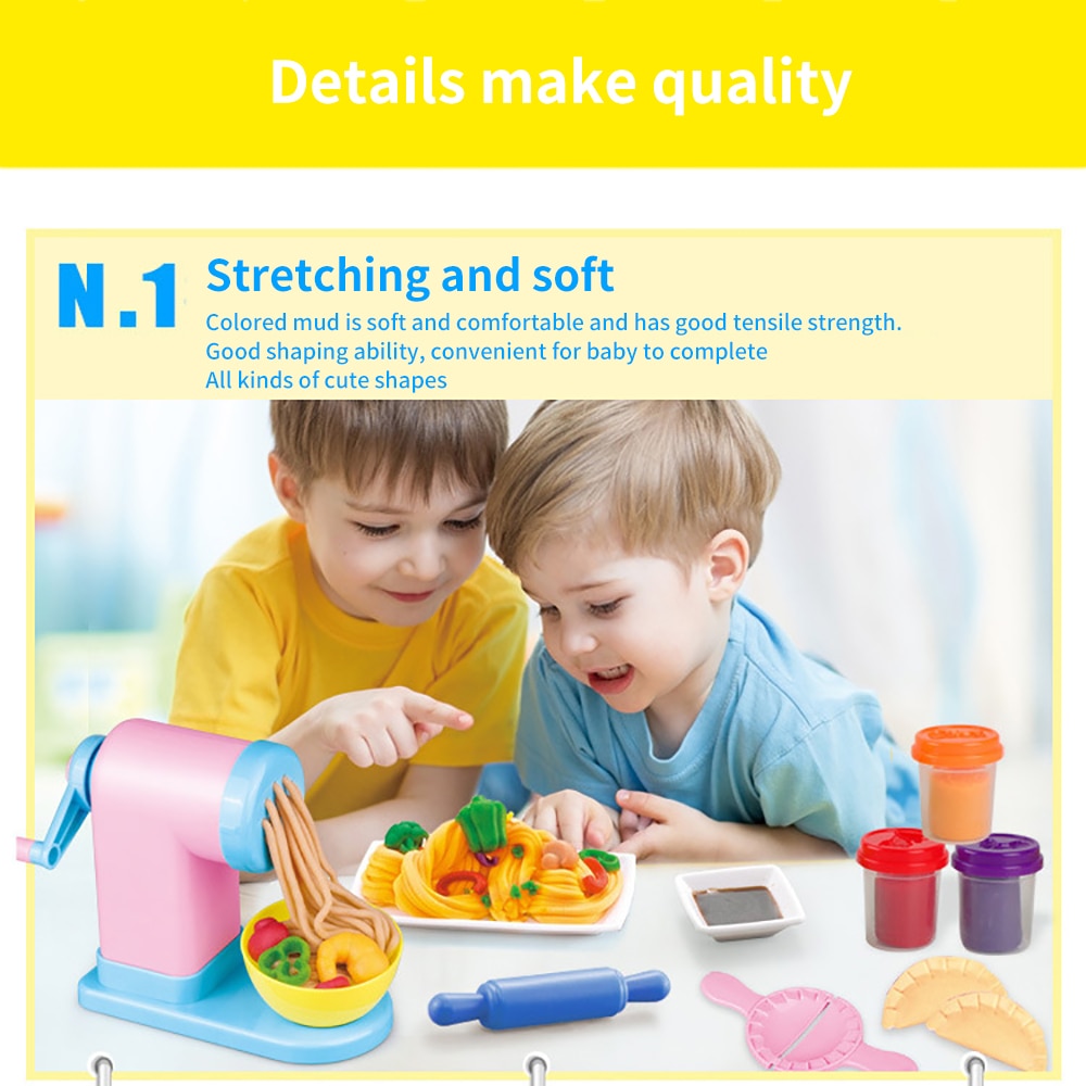 Kids DIY Color Play Dough Model Animal Cake Fruit Tools