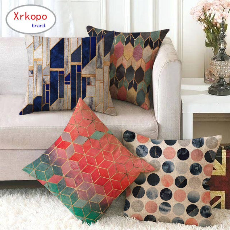 Pack of 2 - Golden Edge Design Pillow Covers Cushion Cover