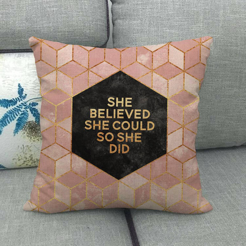 Pack of 2 - Golden Edge Design Pillow Covers Cushion Cover