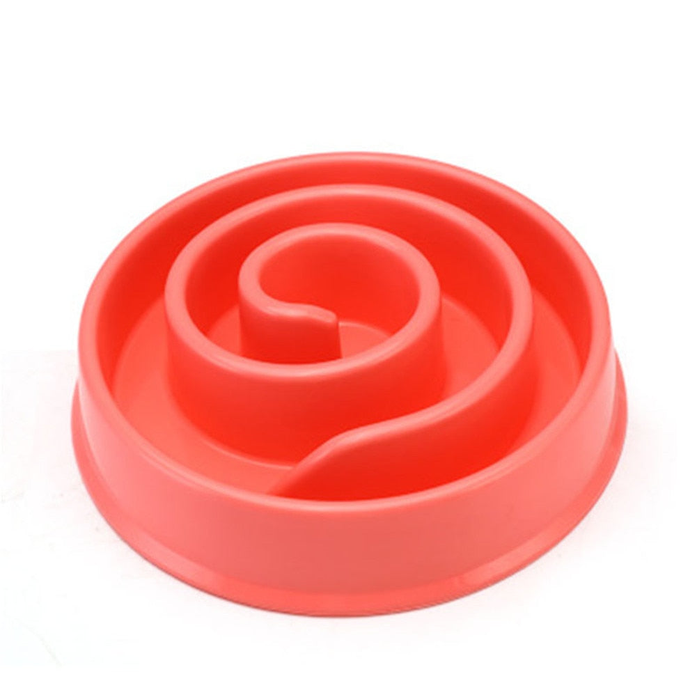 Pet Dog Feeding Food Bowls Puppy Slow Eating Feeder