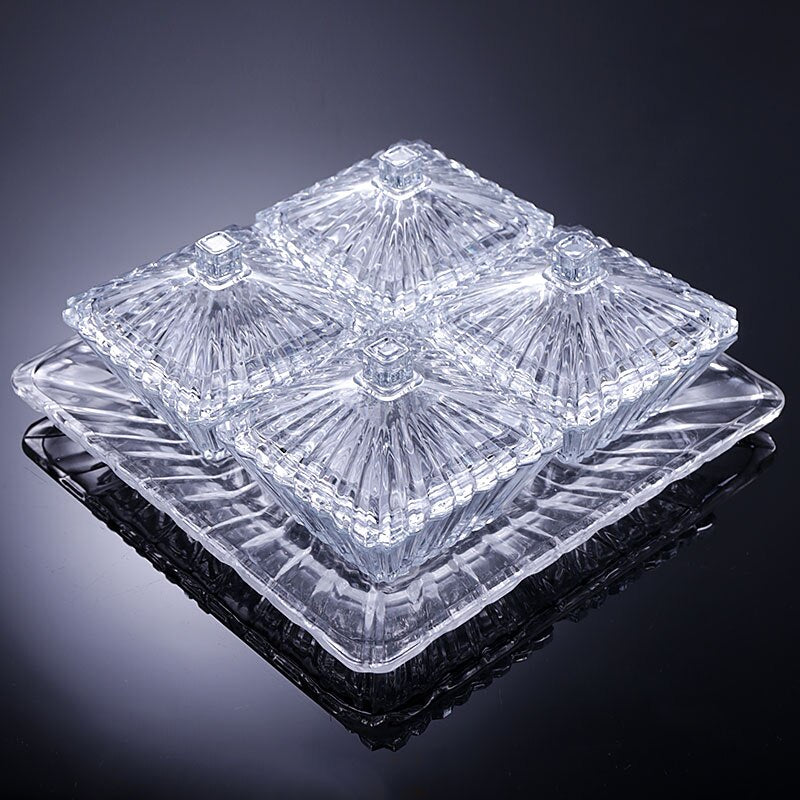 Cover Glass Plate dry fruit nut snack tray