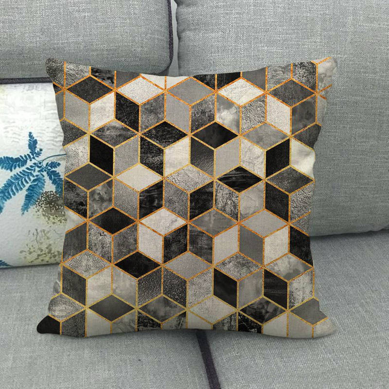 Pack of 2 - Golden Edge Design Pillow Covers Cushion Cover
