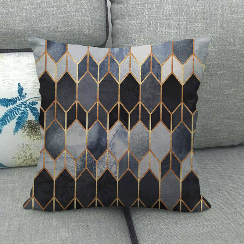 Pack of 2 - Golden Edge Design Pillow Covers Cushion Cover