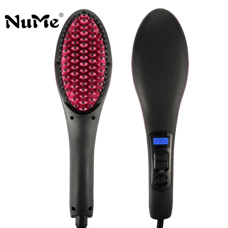 Hair Straightener Brush Fast Straightening Comb LCD Display