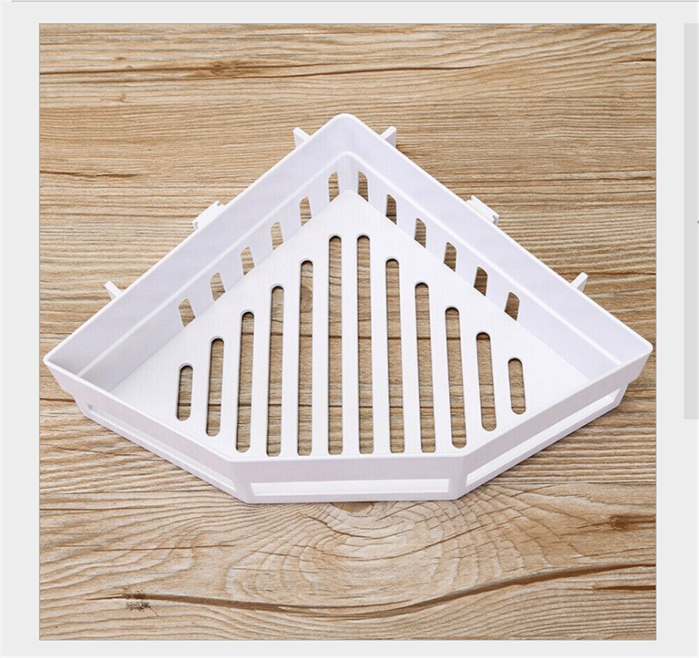 Pack of 3 Suction Wall Triangular Shower Caddy Shelf Bathroom Corner