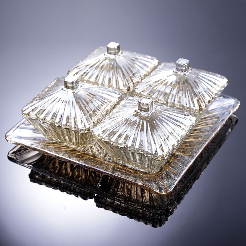 Cover Glass Plate dry fruit nut snack tray