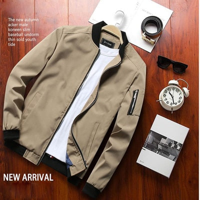 Spring New Men's Bomber Zipper Jacket Male Casual