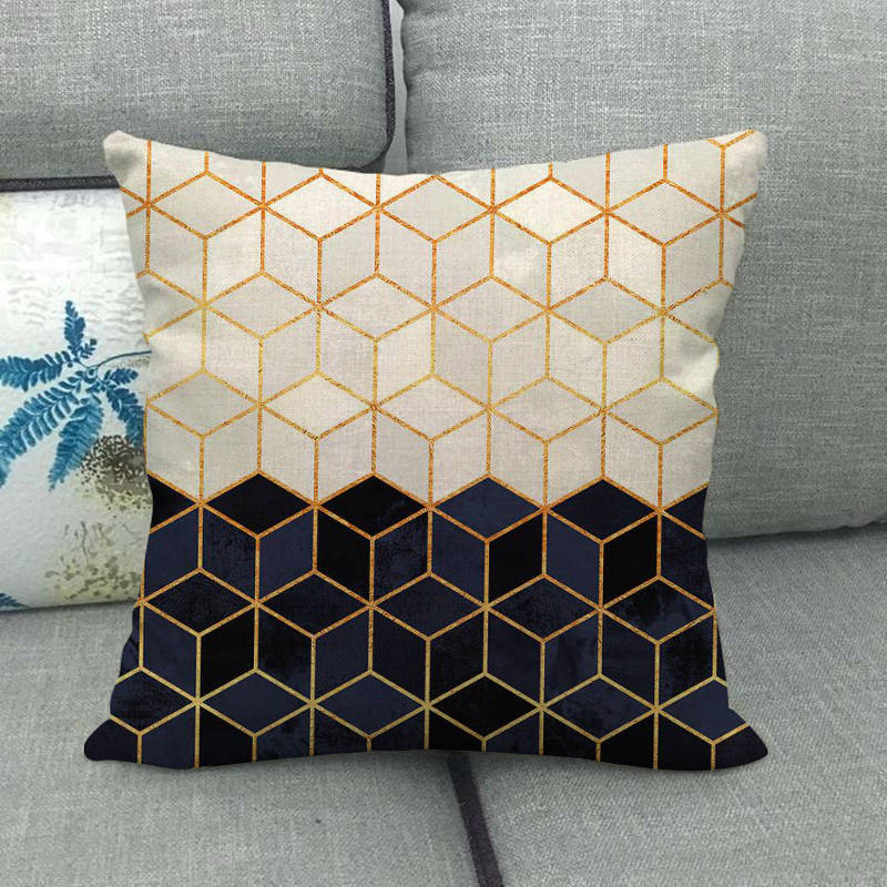 Pack of 2 - Golden Edge Design Pillow Covers Cushion Cover