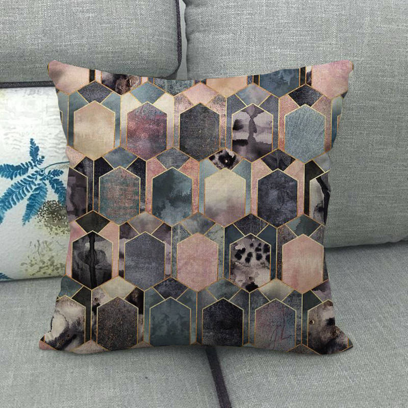 Pack of 2 - Golden Edge Design Pillow Covers Cushion Cover
