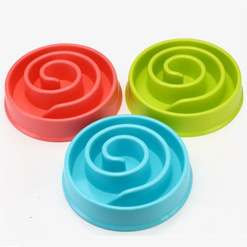 Pet Dog Feeding Food Bowls Puppy Slow Eating Feeder