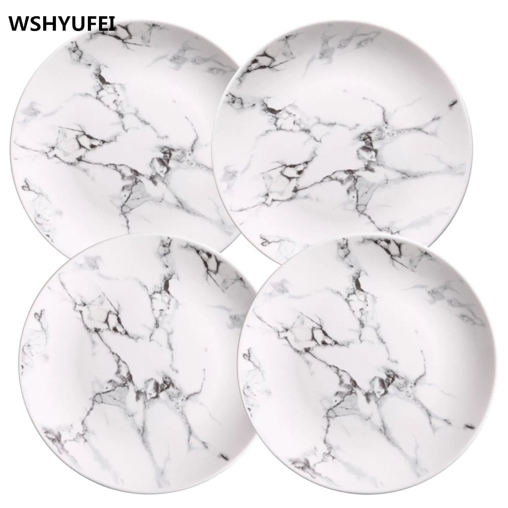 Marble Look Dinner Plates Ceramic Tableware