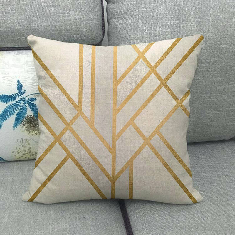 Pack of 2 - Golden Edge Design Pillow Covers Cushion Cover