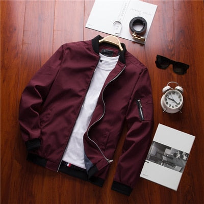 Spring New Men's Bomber Zipper Jacket Male Casual