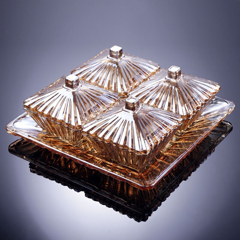 Cover Glass Plate dry fruit nut snack tray