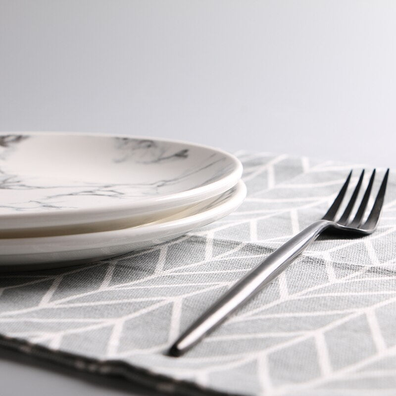 Marble Look Dinner Plates Ceramic Tableware