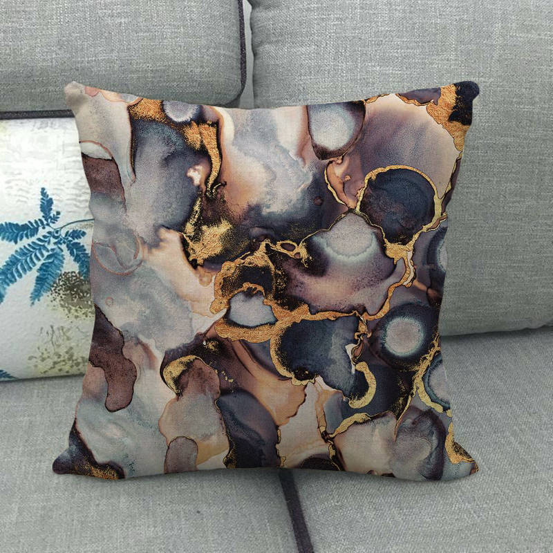 Pack of 2 - Golden Edge Design Pillow Covers Cushion Cover