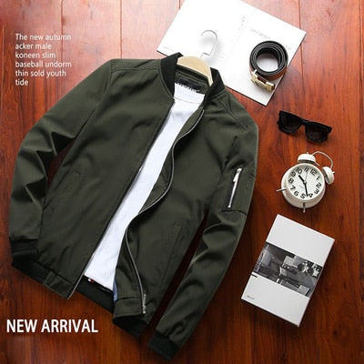 Spring New Men's Bomber Zipper Jacket Male Casual