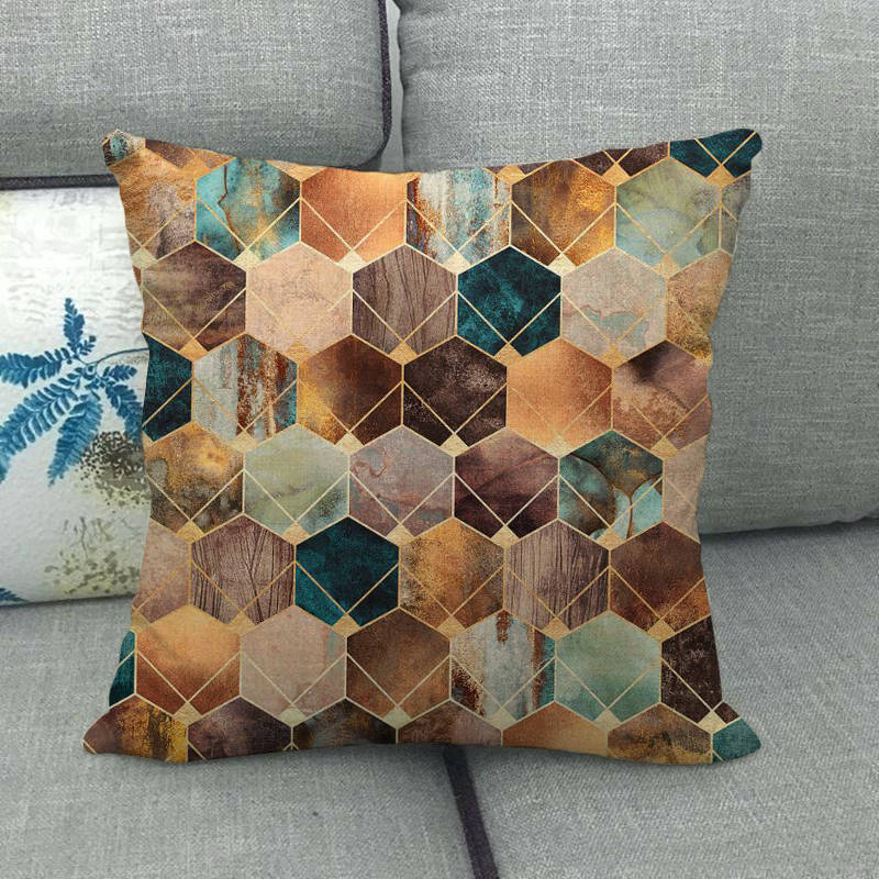 Pack of 2 - Golden Edge Design Pillow Covers Cushion Cover
