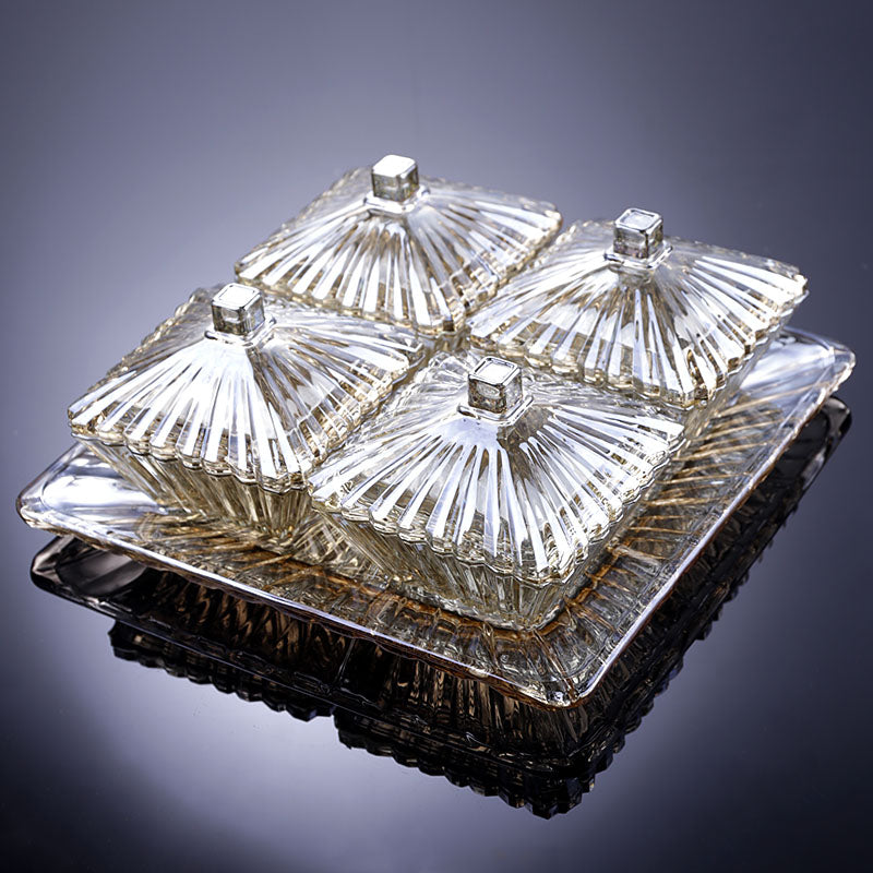 Cover Glass Plate dry fruit nut snack tray